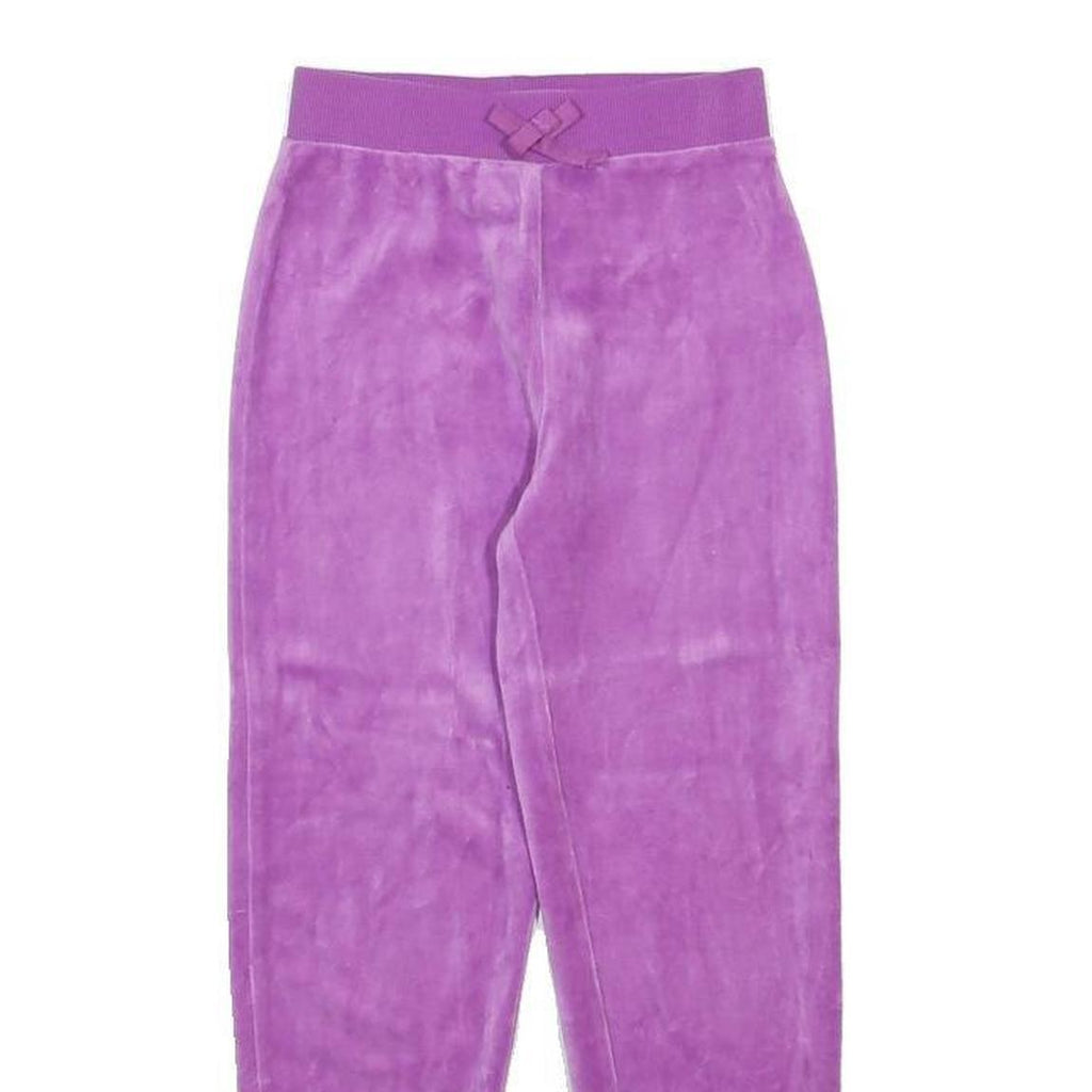 JUICY COUTURE Girls Joggers Purple Slim Tapered 7Y W20 L21 Velour Joggers