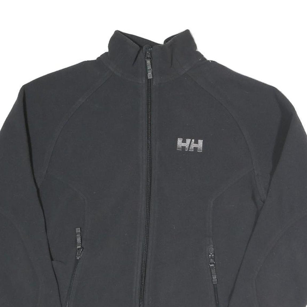HELLY HANSEN Womens Black Fleece Jacket S Cotton Blend Zip Casual Outdoor Warm