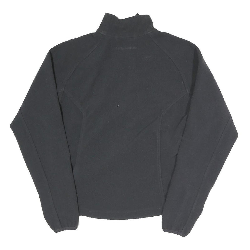 HELLY HANSEN Womens Black Fleece Jacket S Cotton Blend Zip Casual Outdoor Warm
