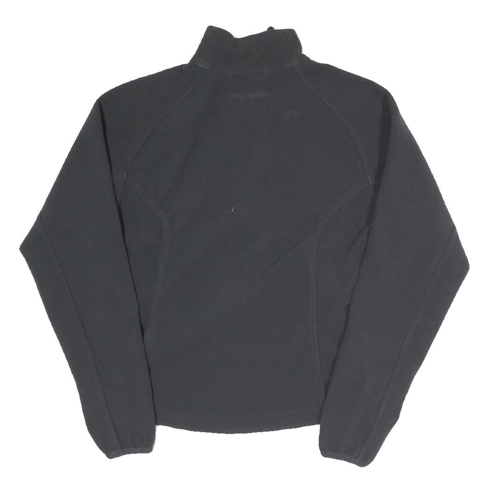 HELLY HANSEN Womens Black Fleece Jacket S Cotton Blend Zip Casual Outdoor Warm