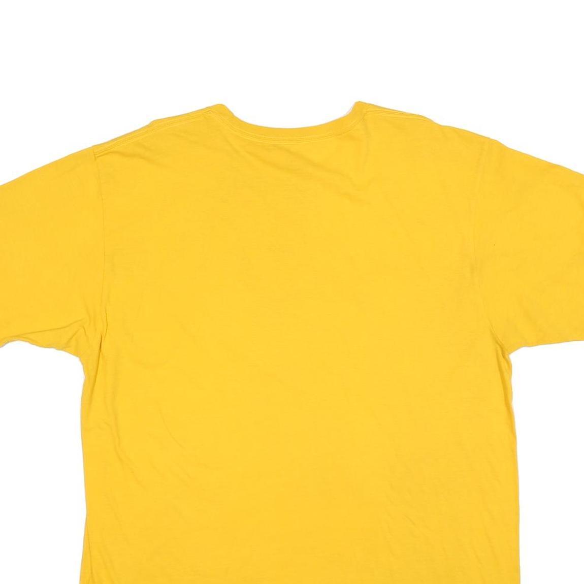 ADIDAS Mens Yellow XL Cotton Blend Graphic T-Shirt Crew Neck Short Sleeve