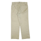 DICKIES Mens Regular Beige Polyester Blend Regular Fit Trousers W34 L30 Workwear
