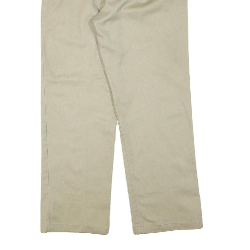 DICKIES Mens Regular Beige Polyester Blend Regular Fit Trousers W34 L30 Workwear
