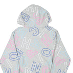 CHAMPION Mens Grey Hoodie S All Over Print Cotton Blend Pullover Casual