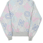 CHAMPION Mens Grey Hoodie S All Over Print Cotton Blend Pullover Casual