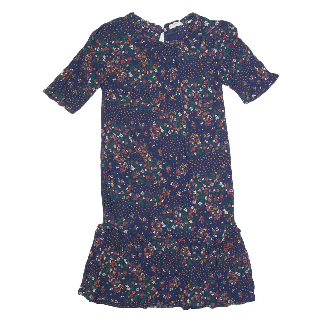 FAT FACE Oversized Womens Shift Dress Blue Floral Short Sleeve Knee Length UK 6