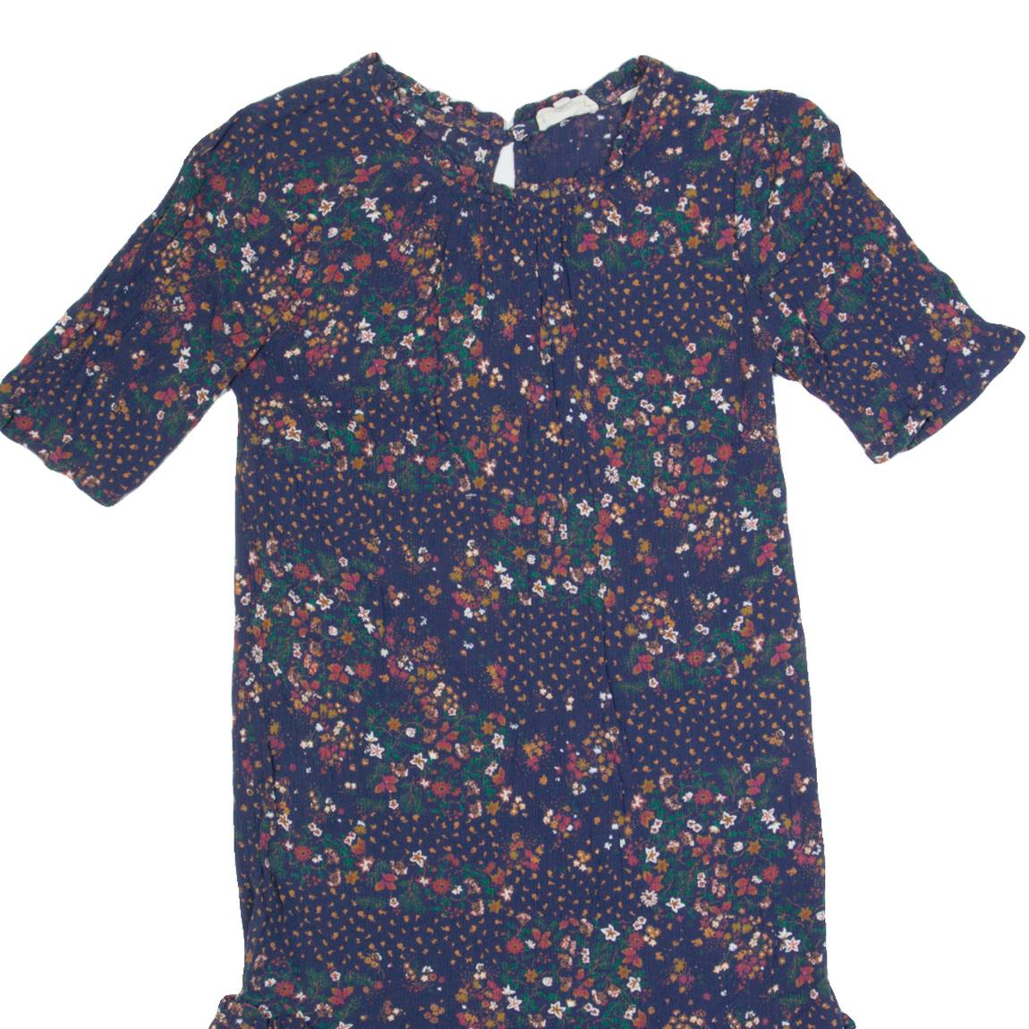 FAT FACE Oversized Womens Shift Dress Blue Floral Short Sleeve Knee Length UK 6