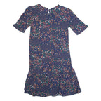 FAT FACE Oversized Womens Shift Dress Blue Floral Short Sleeve Knee Length UK 6