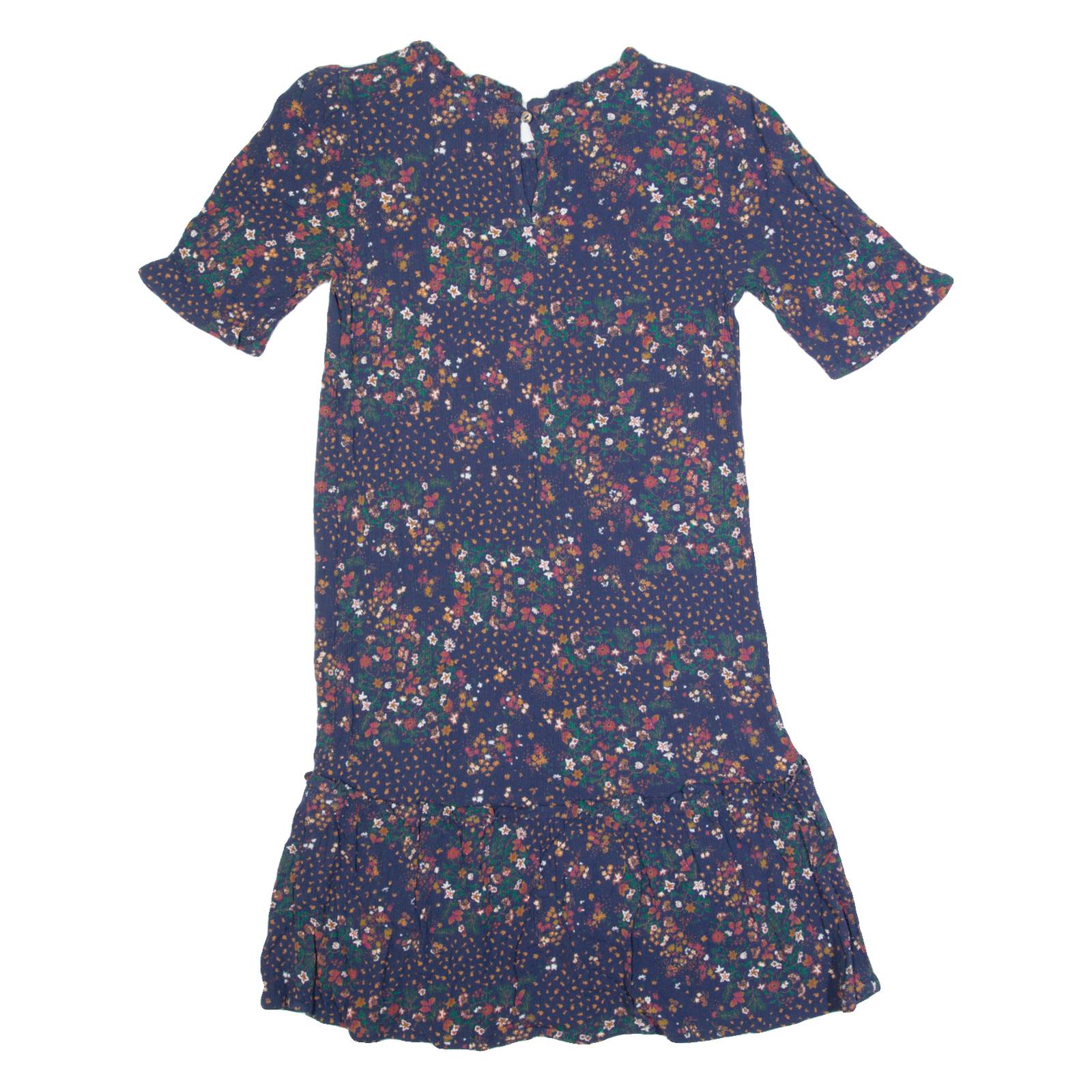 FAT FACE Oversized Womens Shift Dress Blue Floral Short Sleeve Knee Length UK 6
