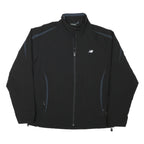 NEW BALANCE Mens Black & Grey Athletic Jacket L Polyester Blend Zip Sportswear