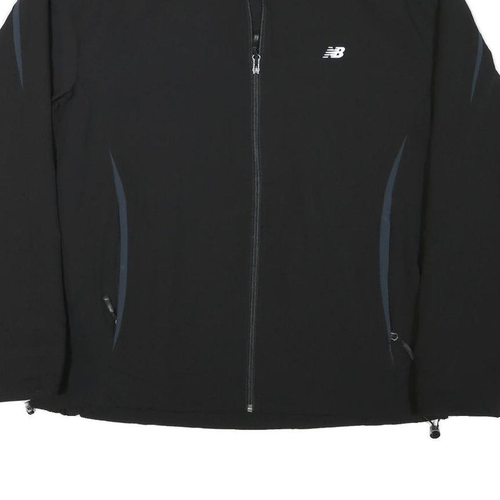 NEW BALANCE Mens Black & Grey Athletic Jacket L Polyester Blend Zip Sportswear