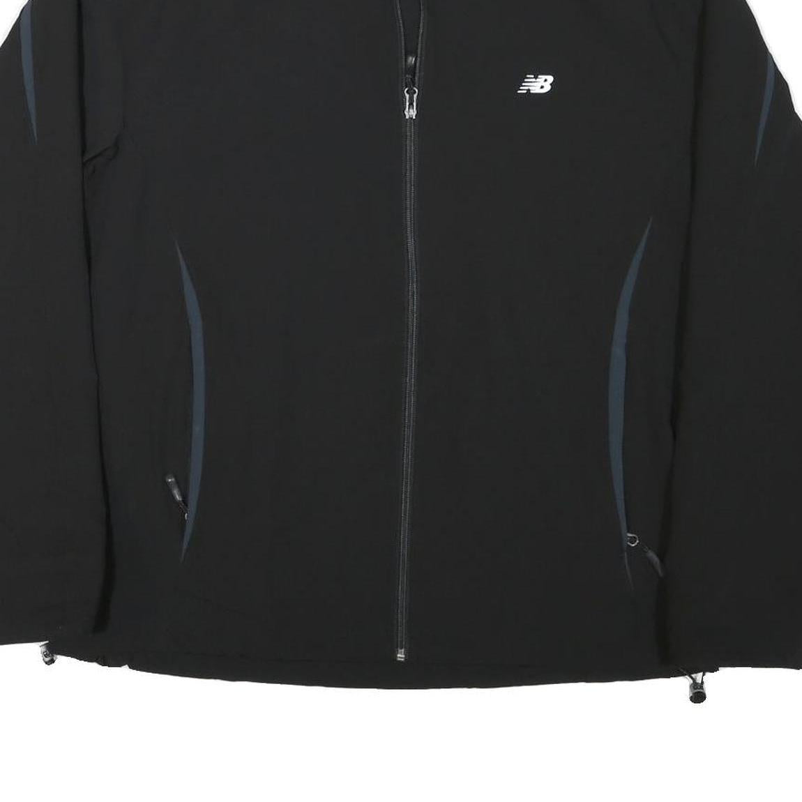 NEW BALANCE Mens Black & Grey Athletic Jacket L Polyester Blend Zip Sportswear
