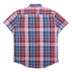 TOMMY HILFIGER Mens Blue & Red Checked Shirt L Cotton Button Down Collar Short