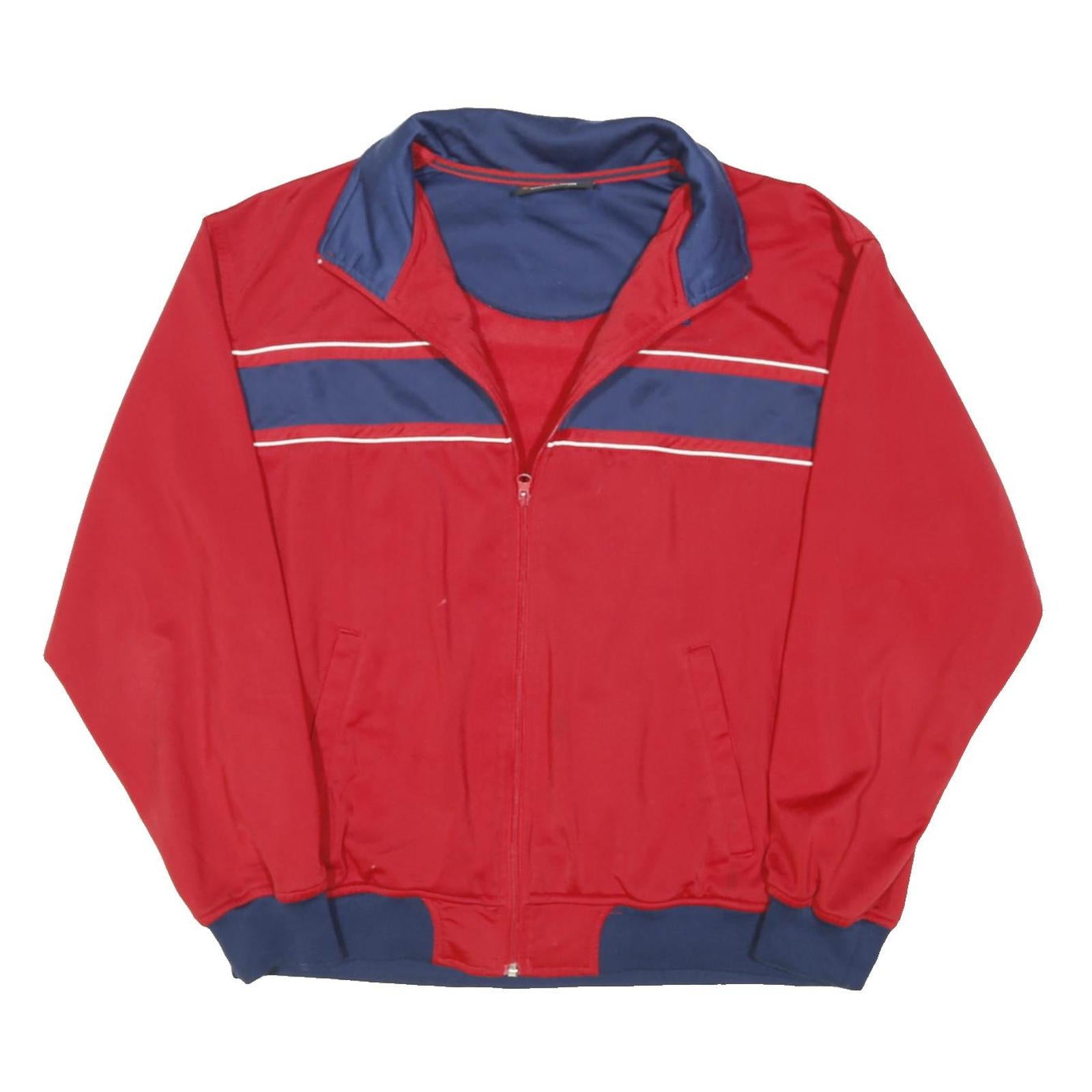 WILSON Mens Red & Blue Classic Jacket L Polyester Blend Zip Sports Casual