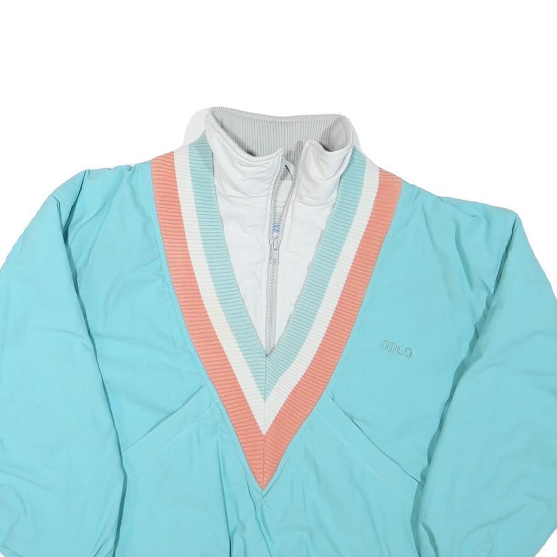 ODLO Womens Blue Zip Jacket L Polyester Blend Colourblock Casual Sport