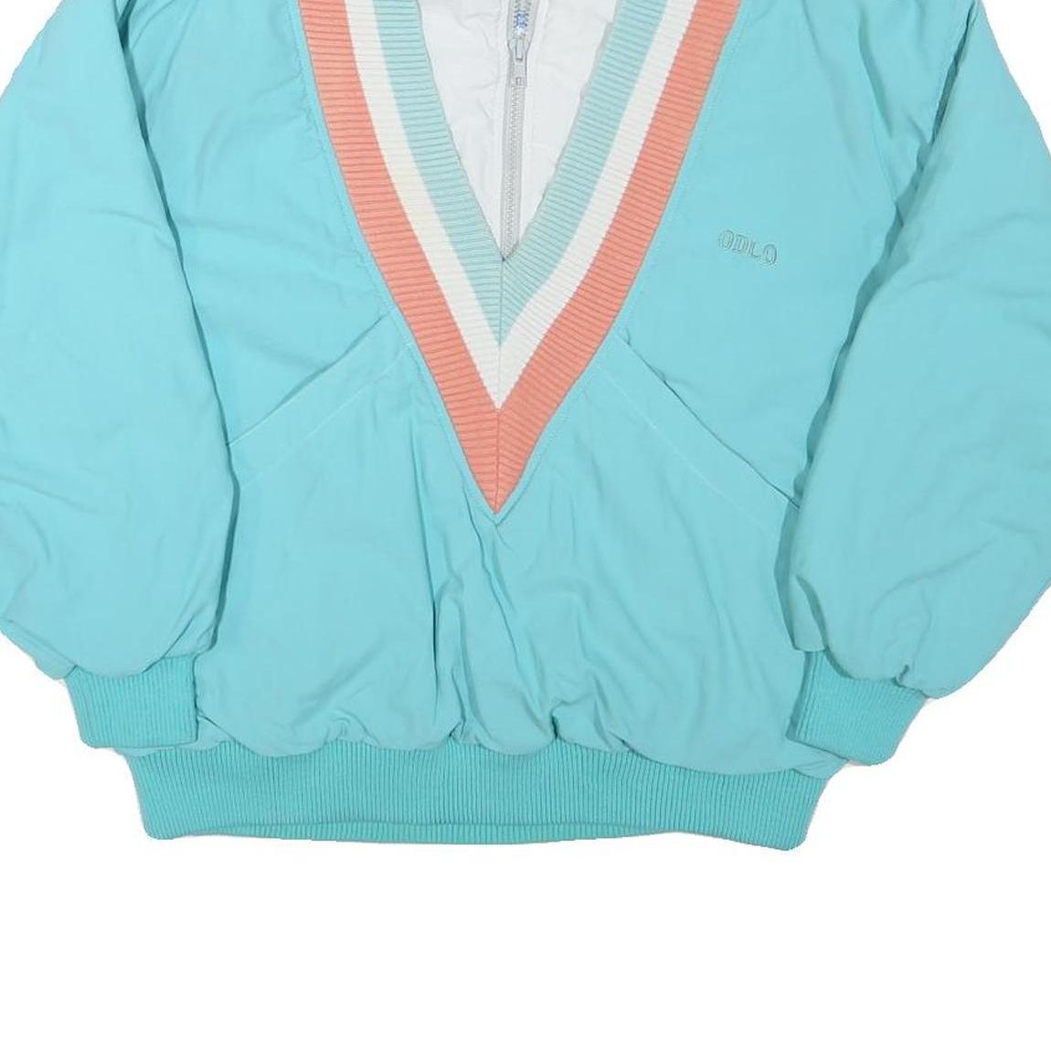 ODLO Womens Blue Zip Jacket L Polyester Blend Colourblock Casual Sport