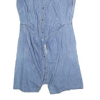 TOMMY HILFIGER Womens Blue Denim Shirt Dress Cotton Blend Sleeveless L