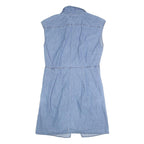 TOMMY HILFIGER Womens Blue Denim Shirt Dress Cotton Blend Sleeveless L