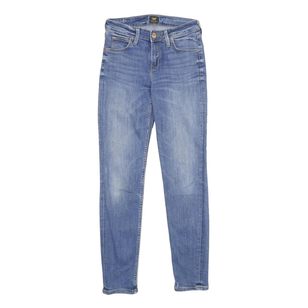 LEE Womens Blue Slim Skinny Denim Light W26 L31 Cotton Blend Zip Jeans