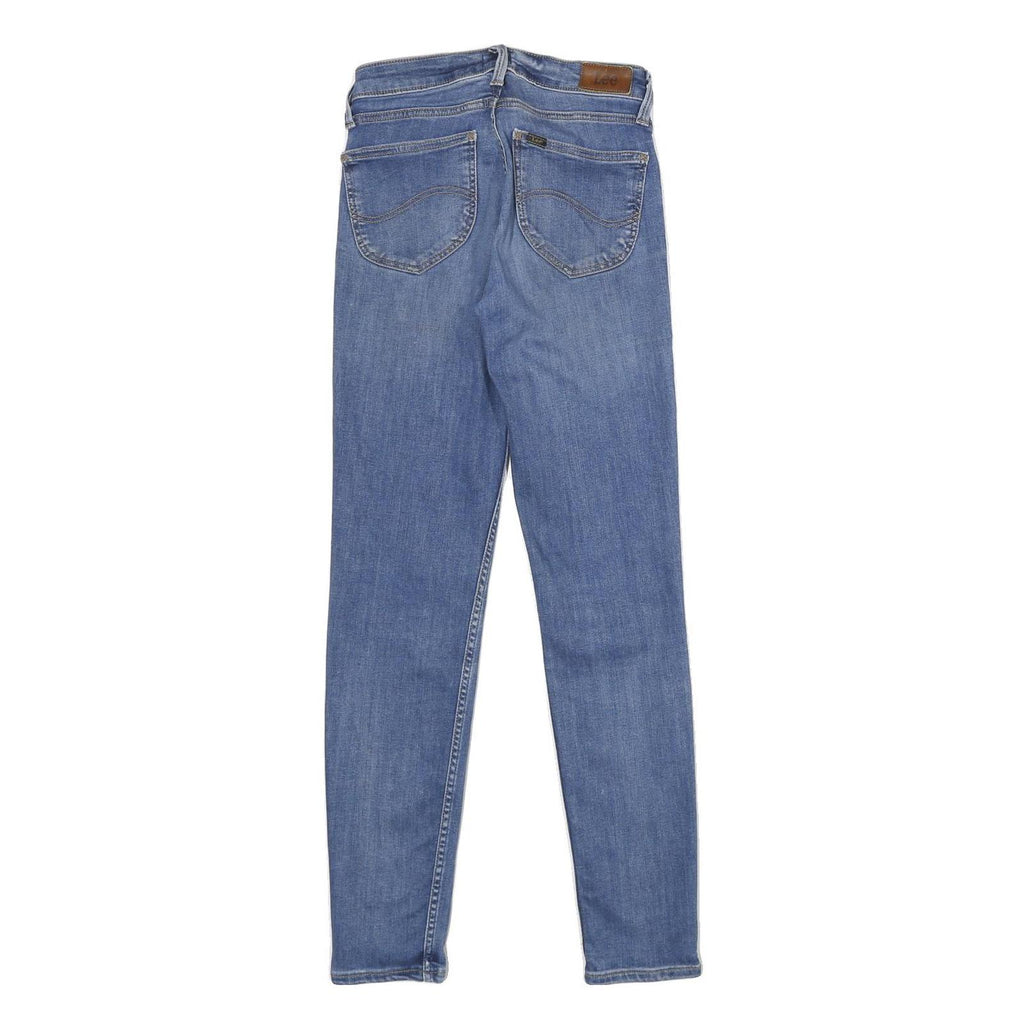 LEE Womens Blue Slim Skinny Denim Light W26 L31 Cotton Blend Zip Jeans