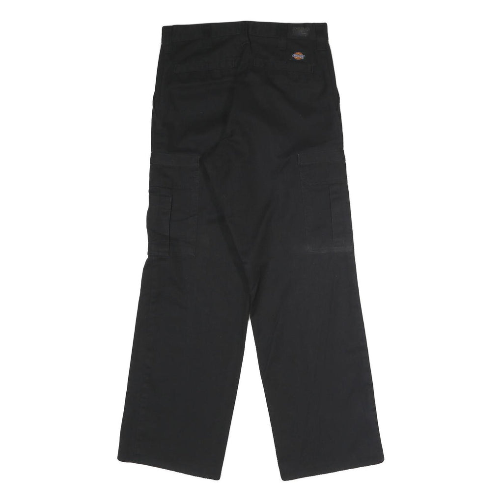 DICKIES Mens Polyester Blend Black Regular Straight Trousers W30 L32 Workwear