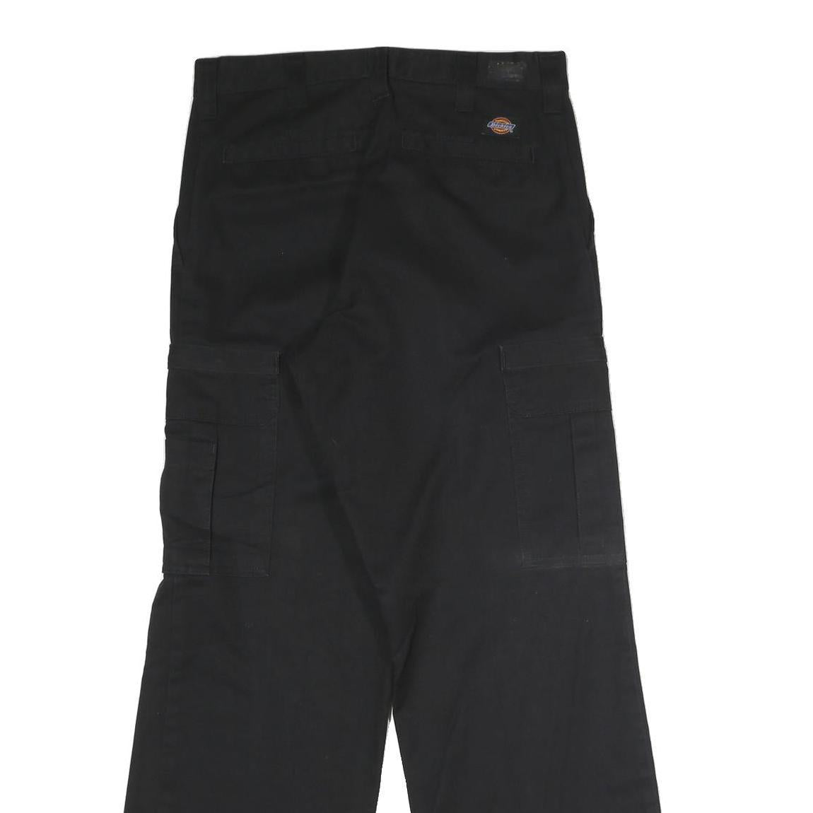 DICKIES Mens Polyester Blend Black Regular Straight Trousers W30 L32 Workwear