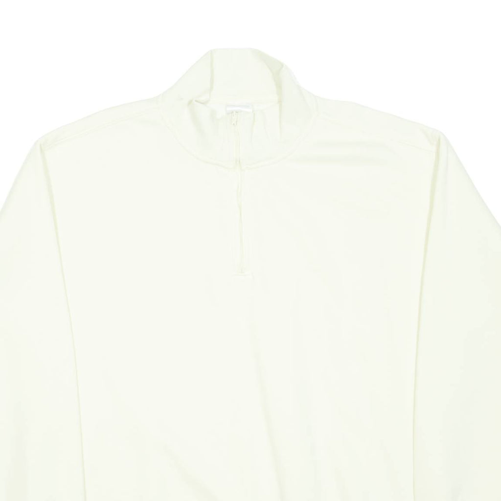 REEBOK Womens Sweatshirt Cream 1/4 Zip M