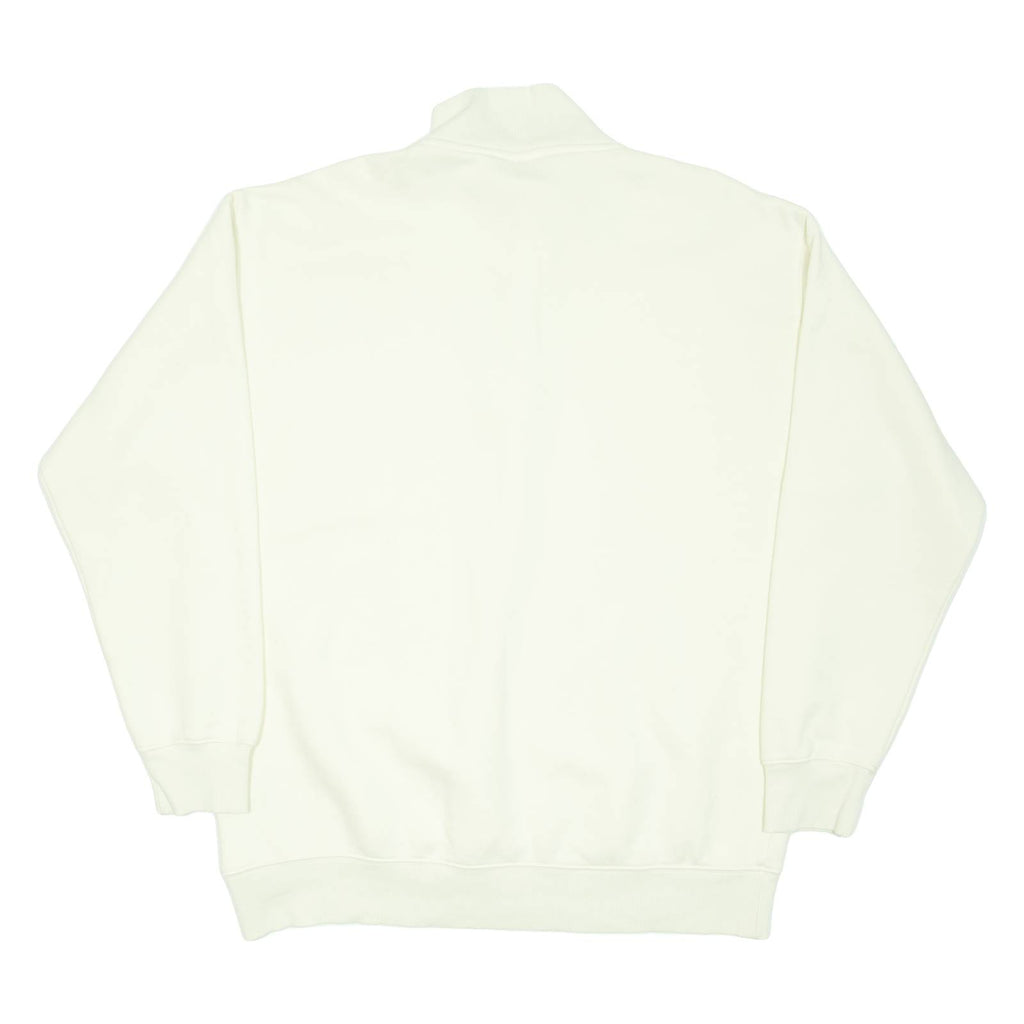REEBOK Womens Sweatshirt Cream 1/4 Zip M
