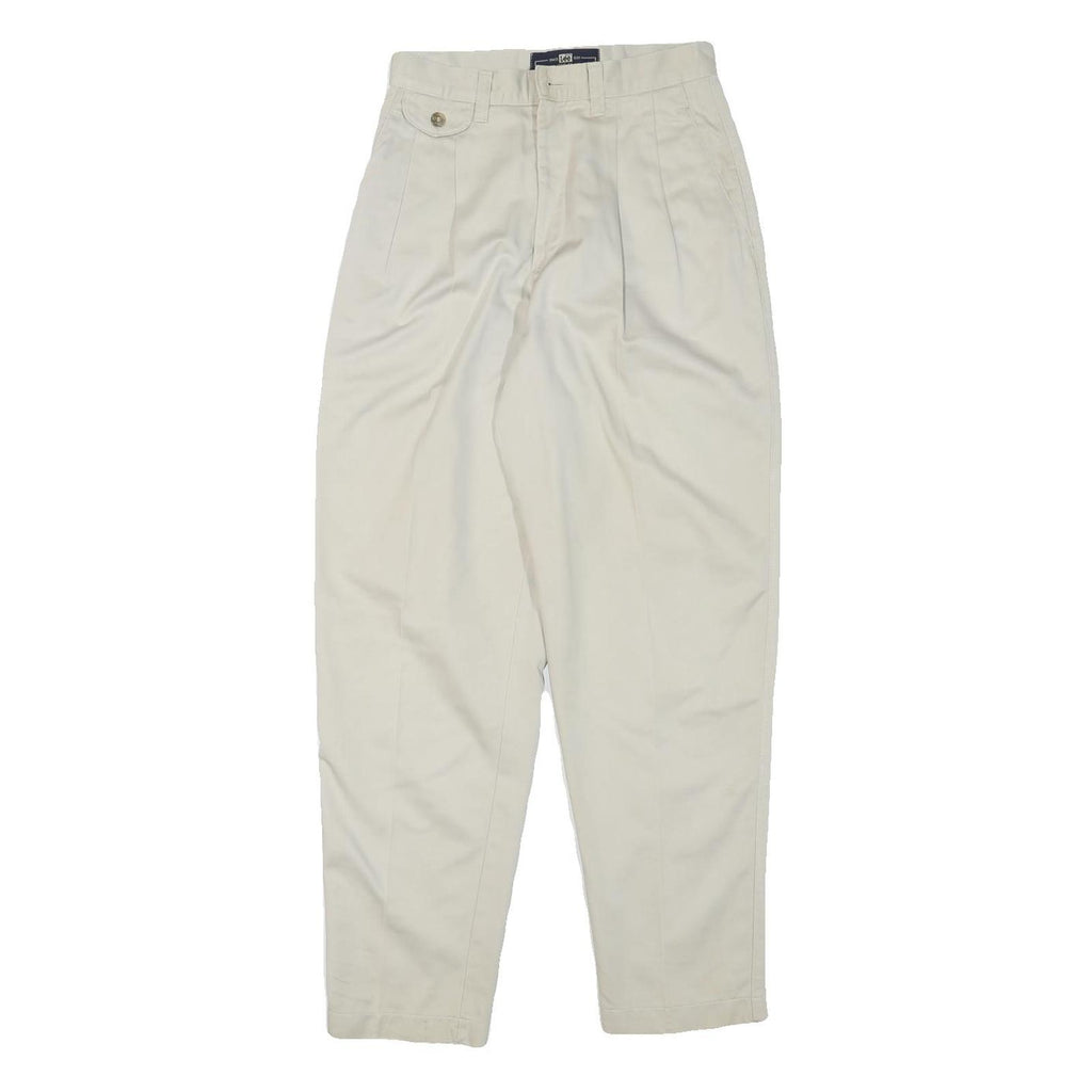 LEE Mens Cotton Blend Beige Relaxed Tapered Trousers W26 L28 Casual Wear