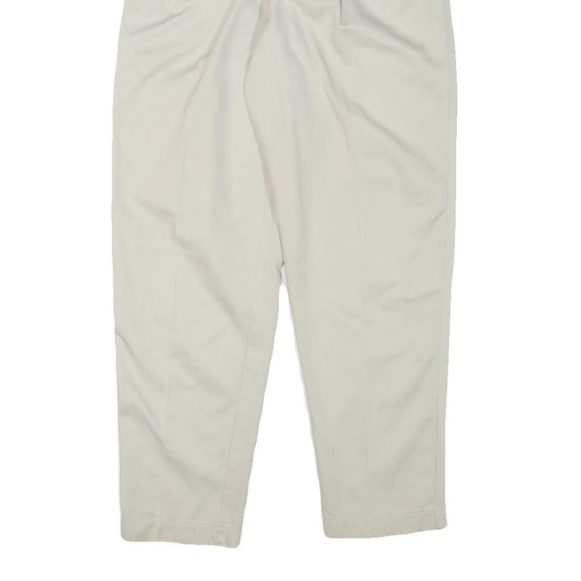 LEE Mens Cotton Blend Beige Relaxed Tapered Trousers W26 L28 Casual Wear