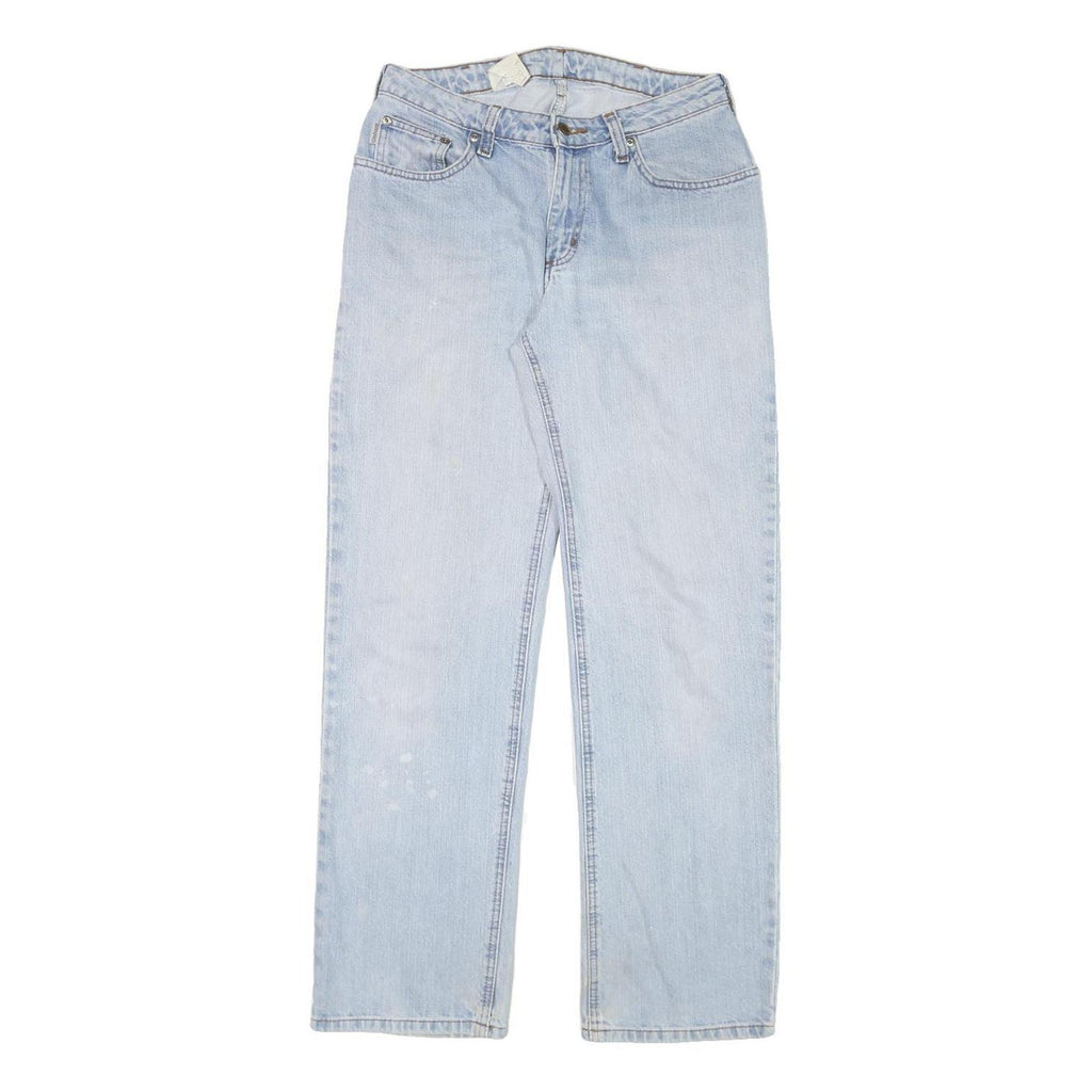 CARHARTT Mens Jeans Blue Regular Straight Denim Light W28 L32 Zip Cotton Blend