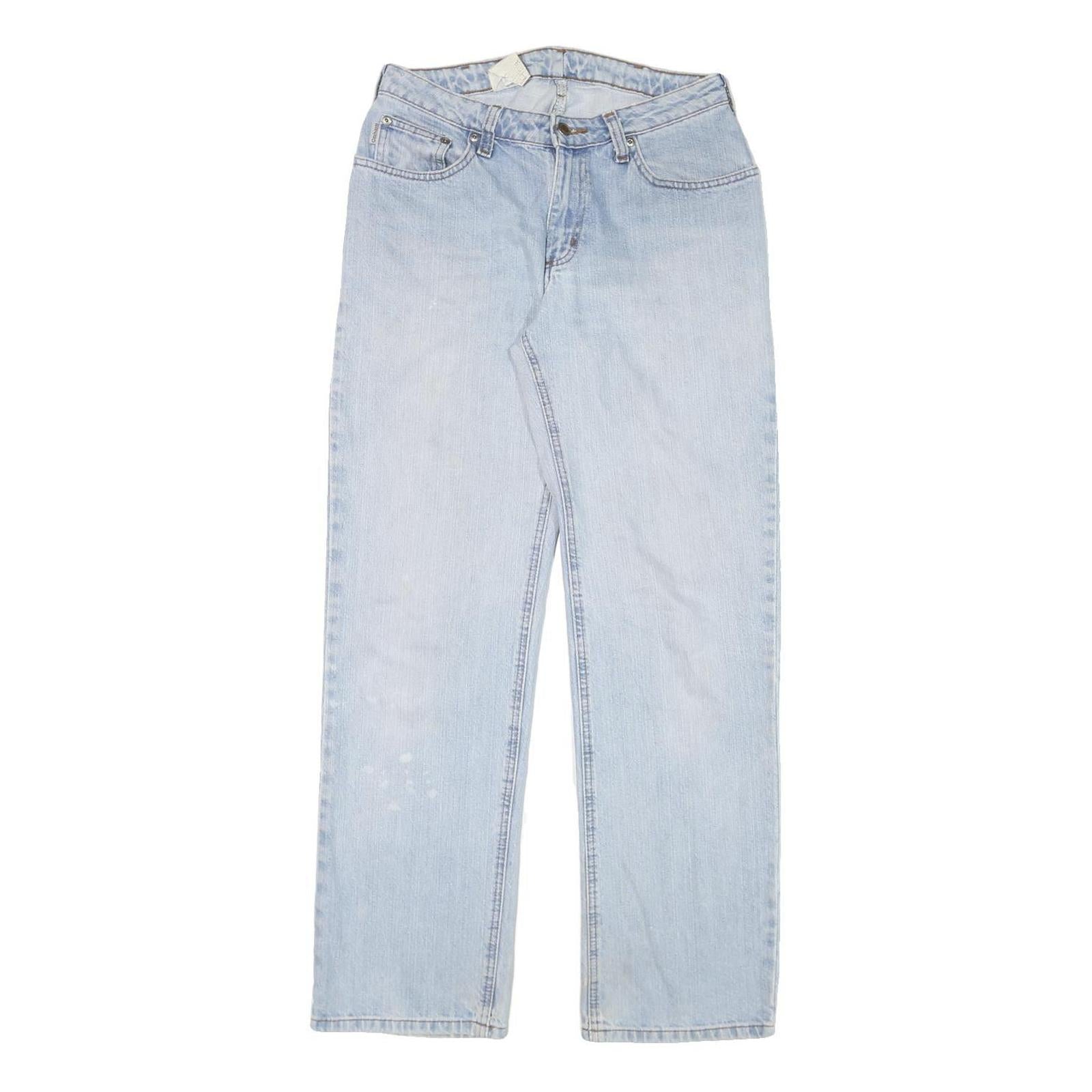 CARHARTT Mens Jeans Blue Regular Straight Denim Light W28 L32 Zip Cotton Blend