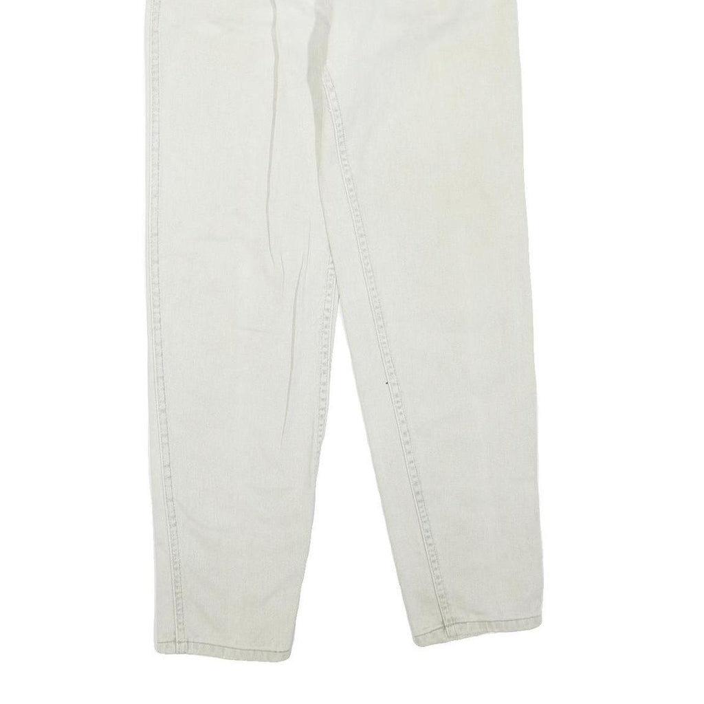 LL BEAN Womens Regular Fit Cotton Blend Denim White Jeans W24 L30 Zip Pockets