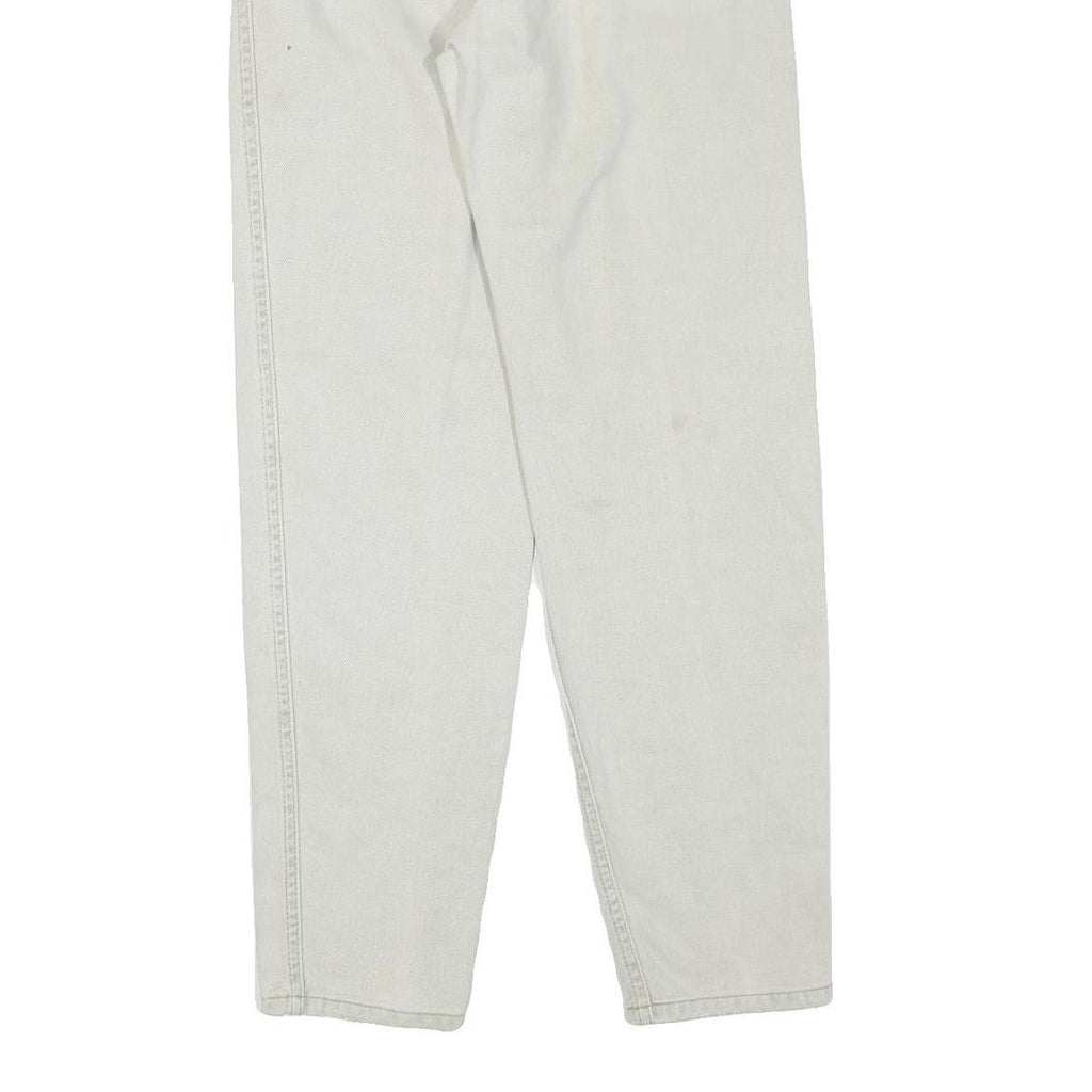 LL BEAN Womens Regular Fit Cotton Blend Denim White Jeans W24 L30 Zip Pockets