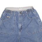 LEE Womens Denim Blue Casual Shorts M W24 Elastic Waist Relaxed Fit