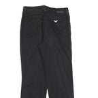 ARMANI JEANS Womens Cotton Blend Black Regular Straight Trousers W26 L28 Stylish