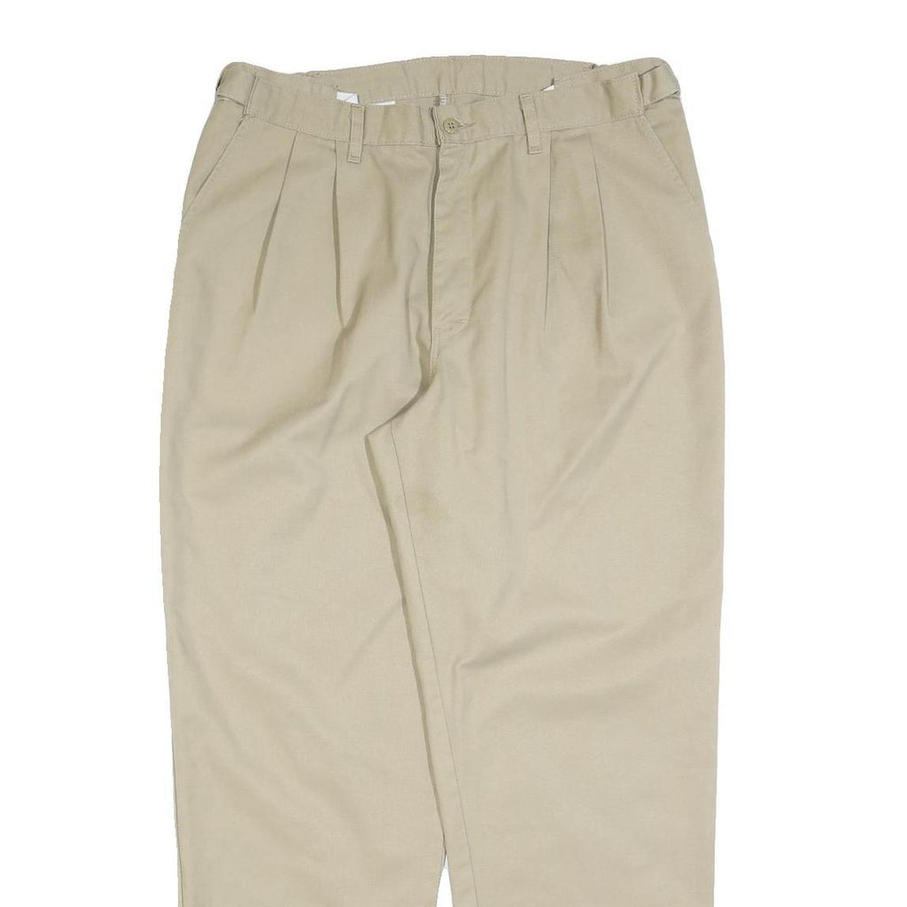 DICKIES Mens Cotton Blend Beige Regular Fit Straight Trousers W34 L32 Workwear