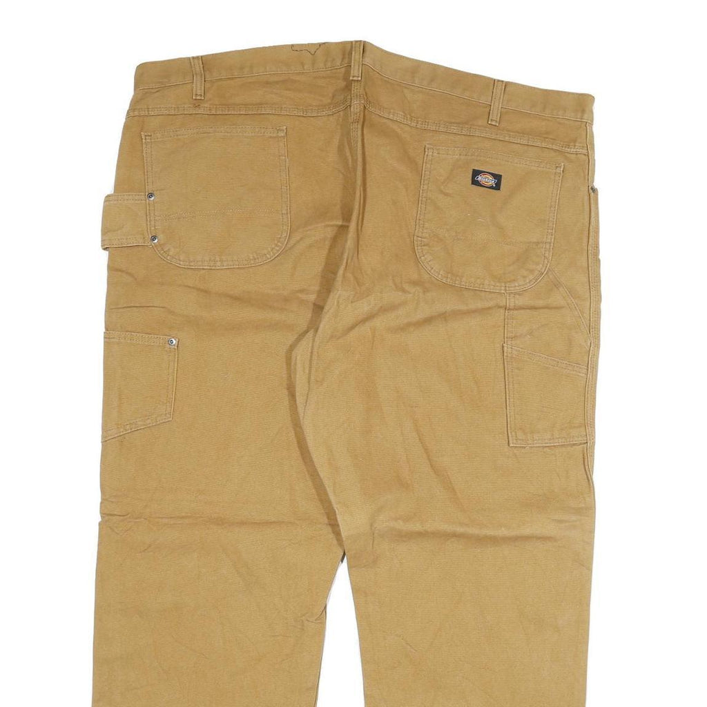 DICKIES Mens Jeans Beige Regular Straight Denim W46 L32 Workwear Zip Pockets