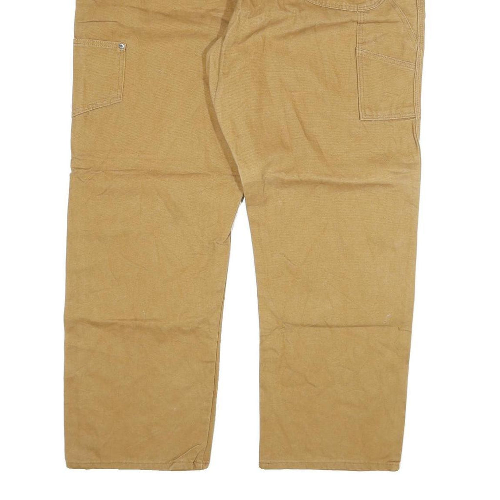 DICKIES Mens Jeans Beige Regular Straight Denim W46 L32 Workwear Zip Pockets