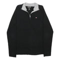 RALPH LAUREN POLO JEANS COMPANY Womens Black Plain Pullover Quarter Zip Jumper L