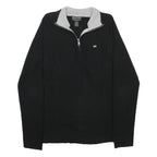RALPH LAUREN POLO JEANS COMPANY Womens Black Plain Pullover Quarter Zip Jumper L