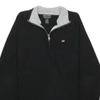 RALPH LAUREN POLO JEANS COMPANY Womens Black Plain Pullover Quarter Zip Jumper L