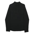 RALPH LAUREN POLO JEANS COMPANY Womens Black Plain Pullover Quarter Zip Jumper L