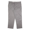 DICKIES Mens Cotton Blend Grey Regular Straight Trousers W42 L32 Workwear Zip