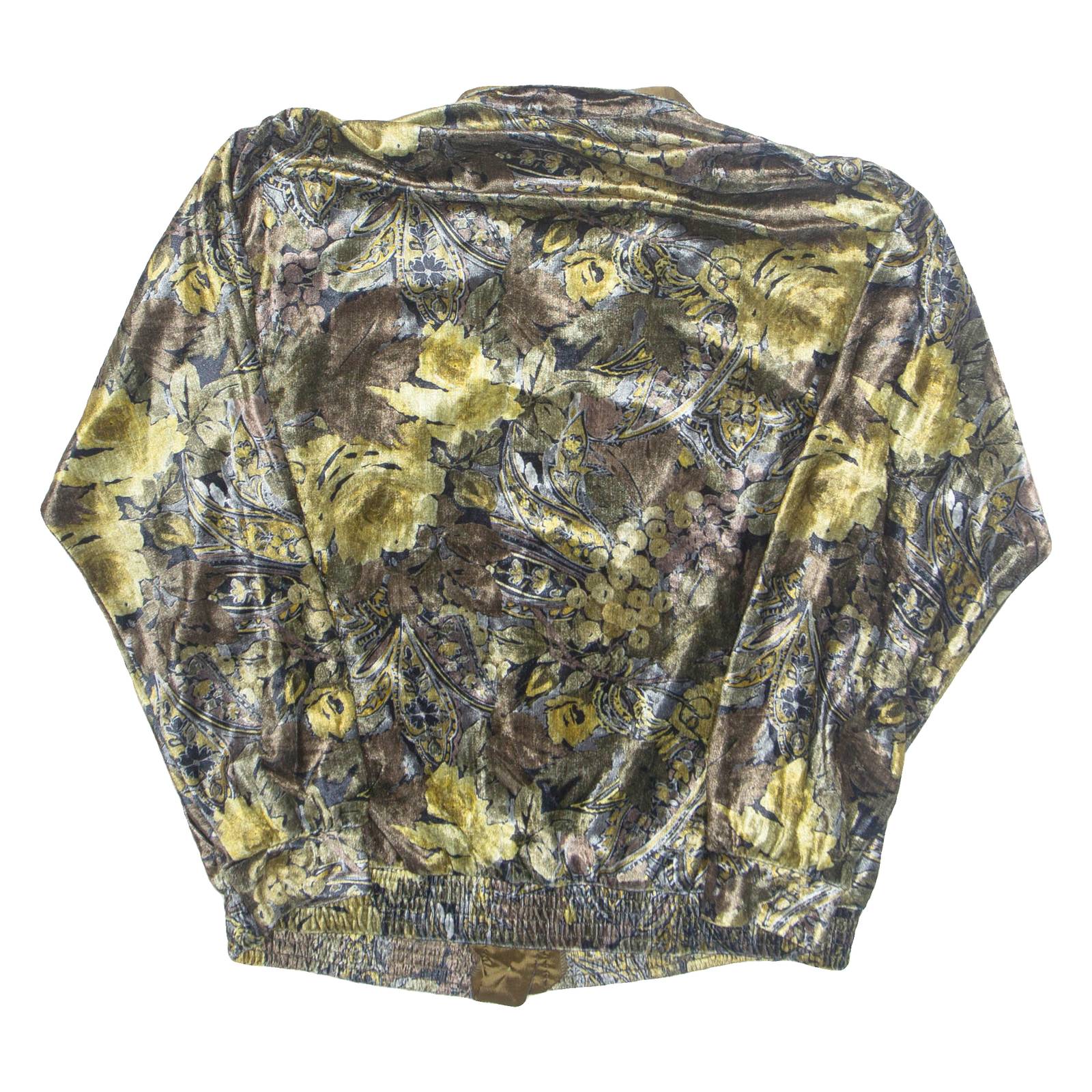 Womens Printed Blouse Green Long Sleeve Paisley L