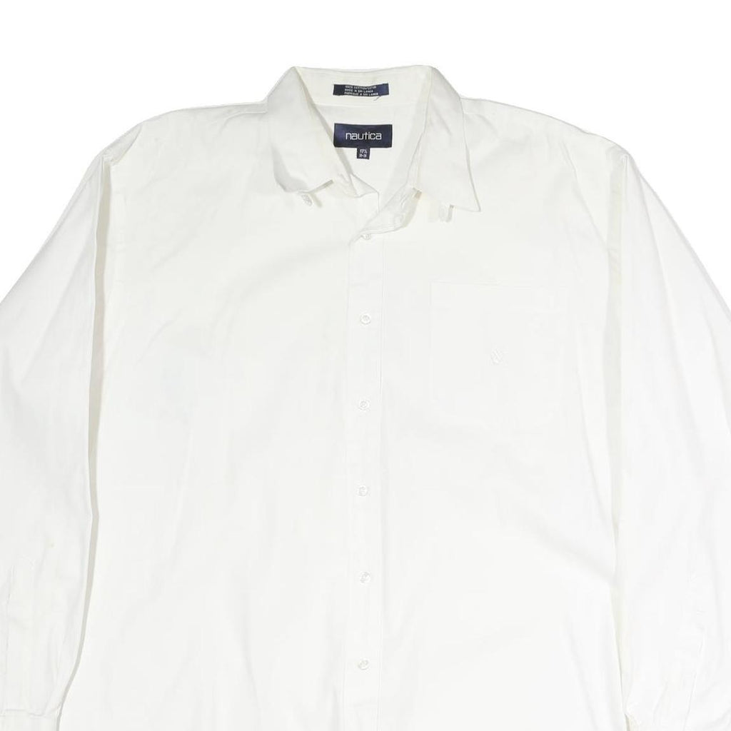 NAUTICA Mens White 2XL Cotton Long Sleeve Shirt Classic Fit Button Closure