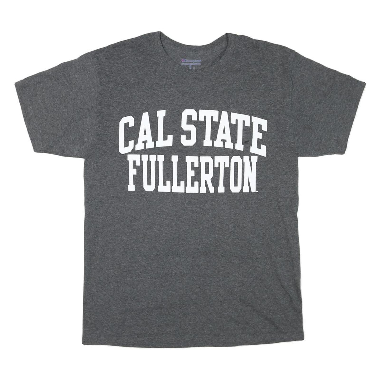 CHAMPION Mens Grey Cal State Fullerton Graphic T-Shirt M Short Sleeve Crew Neck
