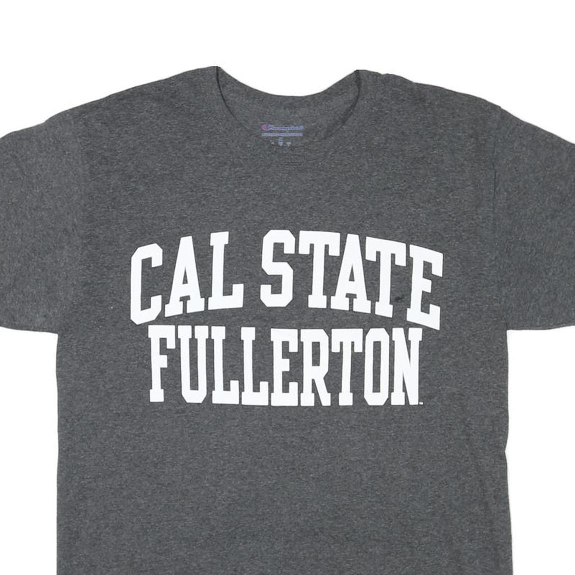 CHAMPION Mens Grey Cal State Fullerton Graphic T-Shirt M Short Sleeve Crew Neck