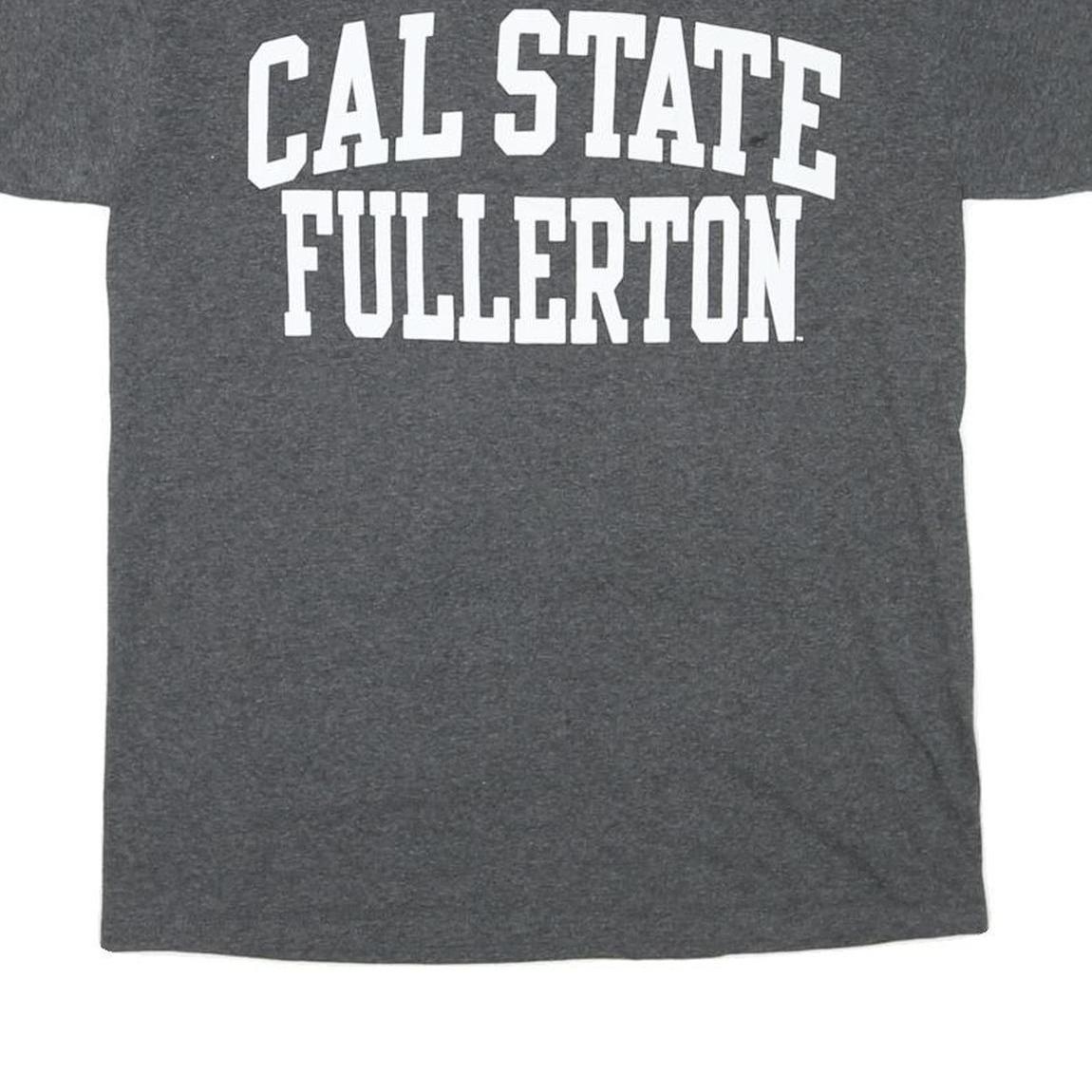 CHAMPION Mens Grey Cal State Fullerton Graphic T-Shirt M Short Sleeve Crew Neck