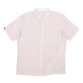 KER Mens Pink & White Striped Short Sleeve Shirt L Cotton Blend Casual Summer